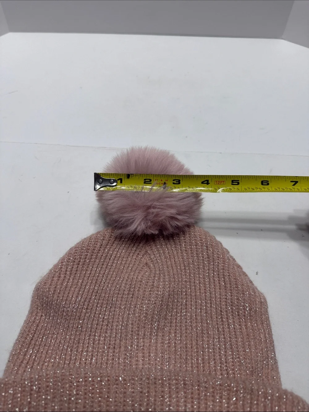 Sparkle Ribbed Knit Beanie - Dusty Rose